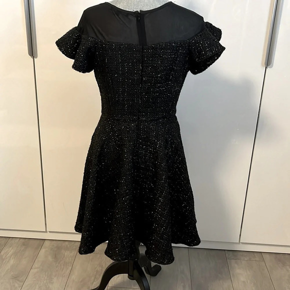 Flared Boucle and Sheer Dress NWOT, Size M - Picture 7 of 13